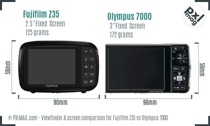 Fujifilm Z35 vs Olympus 7000 Screen and Viewfinder comparison Fujifilm Z35 vs Olympus 7000 Screen and Viewfinder comparison