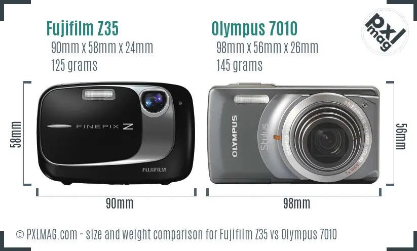 Fujifilm Z35 vs Olympus 7010 size comparison