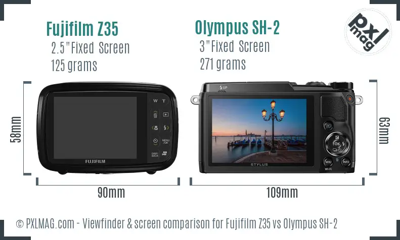 Fujifilm Z35 vs Olympus SH-2 Screen and Viewfinder comparison Fujifilm Z35 vs Olympus SH-2 Screen and Viewfinder comparison