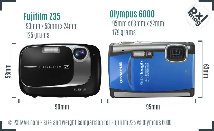 Fujifilm Z35 vs Olympus 6000 size comparison