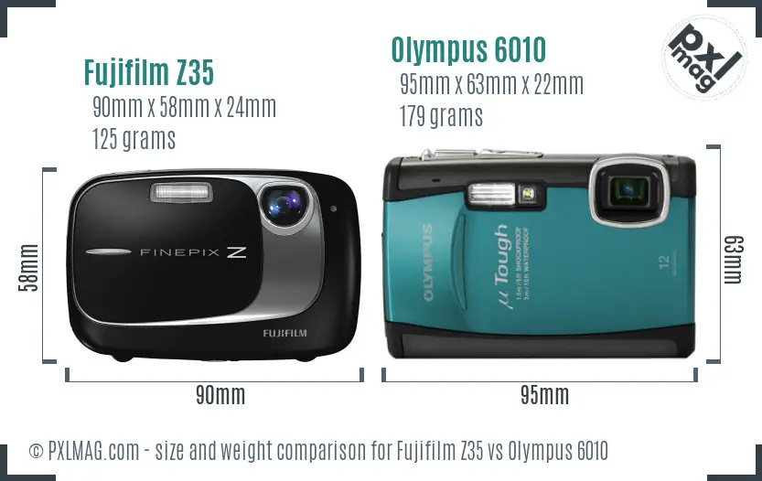 Fujifilm Z35 vs Olympus 6010 size comparison