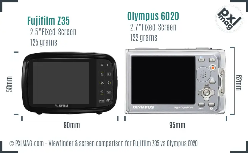Fujifilm Z35 vs Olympus 6020 Screen and Viewfinder comparison