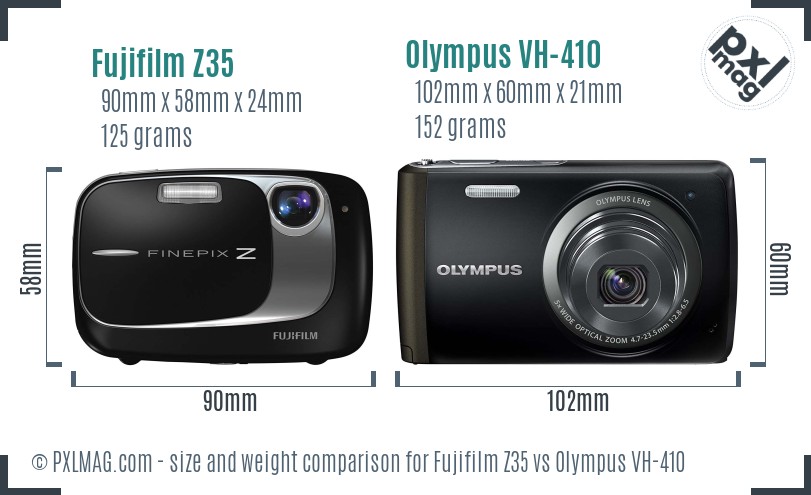 Fujifilm Z35 vs Olympus VH-410 size comparison Fujifilm Z35 vs Olympus VH-410 size comparison