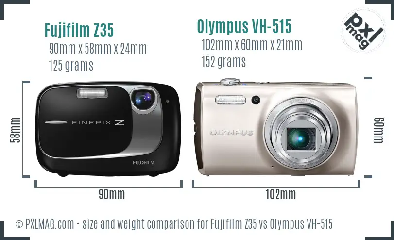 Fujifilm Z35 vs Olympus VH-515 size comparison Fujifilm Z35 vs Olympus VH-515 size comparison