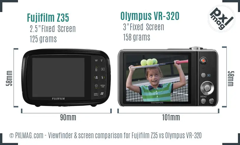 Fujifilm Z35 vs Olympus VR-320 Screen and Viewfinder comparison Fujifilm Z35 vs Olympus VR-320 Screen and Viewfinder comparison