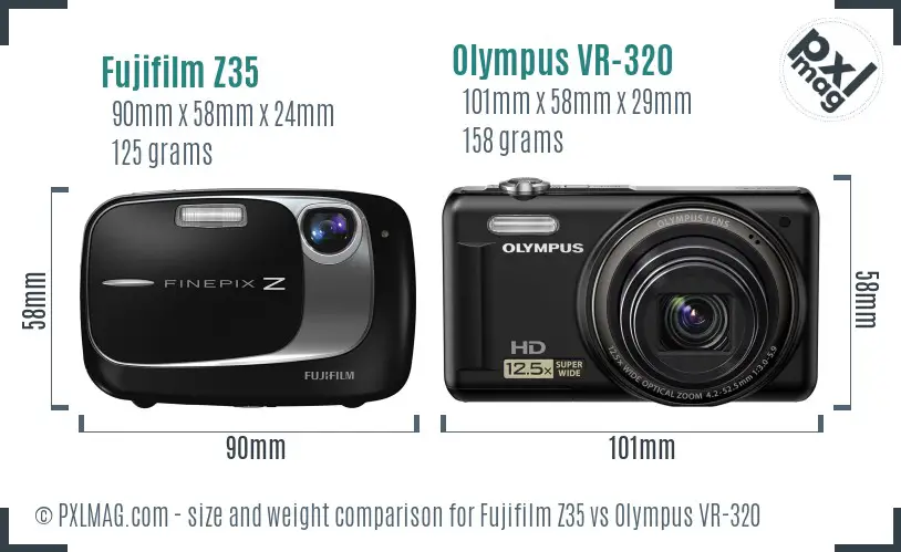 Fujifilm Z35 vs Olympus VR-320 size comparison Fujifilm Z35 vs Olympus VR-320 size comparison