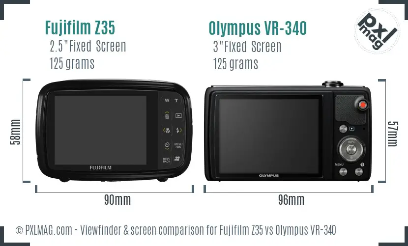 Fujifilm Z35 vs Olympus VR-340 Screen and Viewfinder comparison Fujifilm Z35 vs Olympus VR-340 Screen and Viewfinder comparison