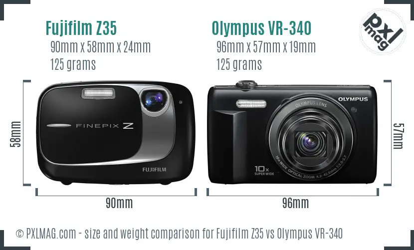 Fujifilm Z35 vs Olympus VR-340 size comparison Fujifilm Z35 vs Olympus VR-340 size comparison