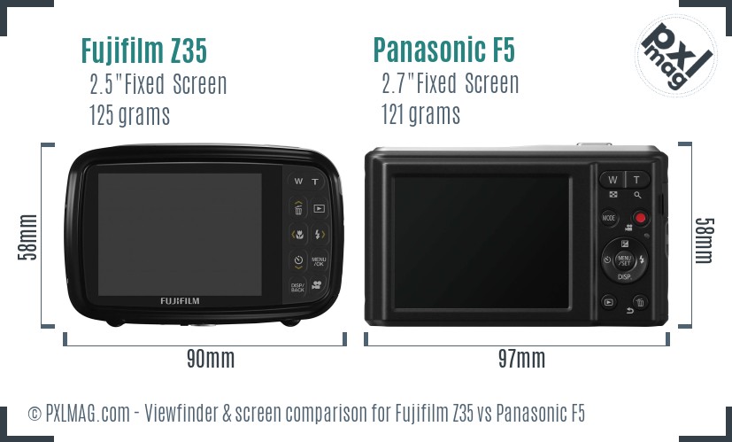 Fujifilm Z35 vs Panasonic F5 Screen and Viewfinder comparison
