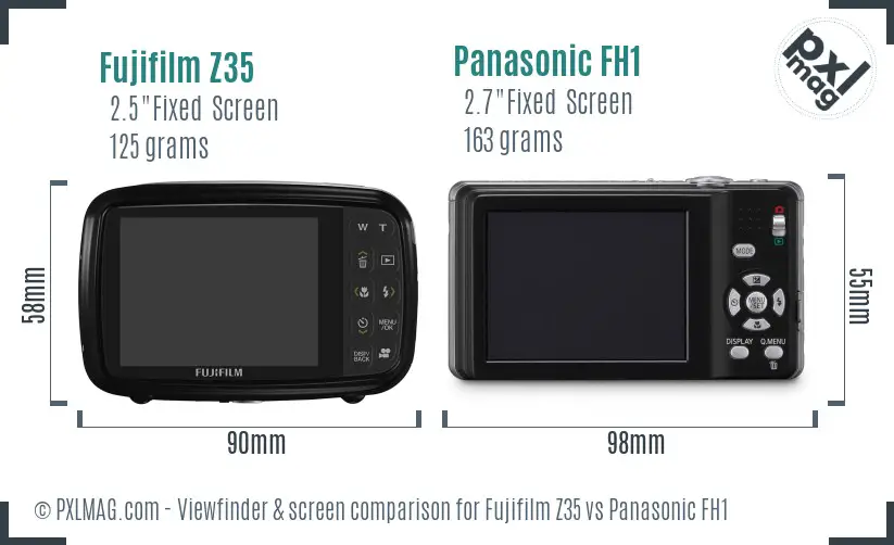 Fujifilm Z35 vs Panasonic FH1 Screen and Viewfinder comparison