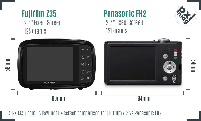Fujifilm Z35 vs Panasonic FH2 Screen and Viewfinder comparison