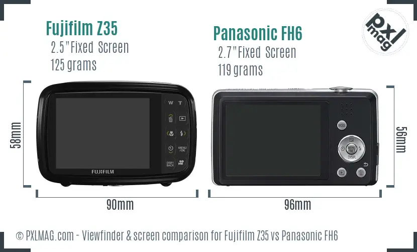 Fujifilm Z35 vs Panasonic FH6 Screen and Viewfinder comparison Fujifilm Z35 vs Panasonic FH6 Screen and Viewfinder comparison