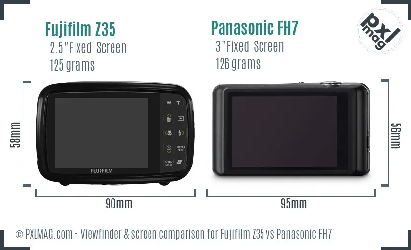 Fujifilm Z35 vs Panasonic FH7 Screen and Viewfinder comparison