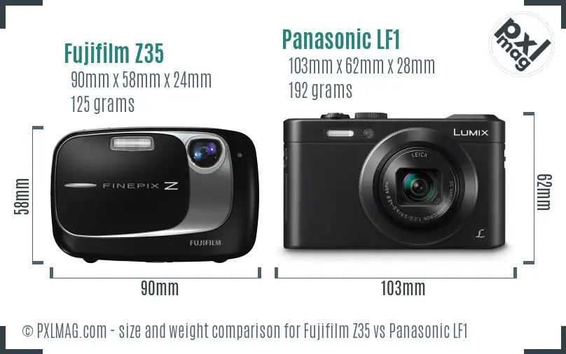 Fujifilm Z35 vs Panasonic LF1 size comparison