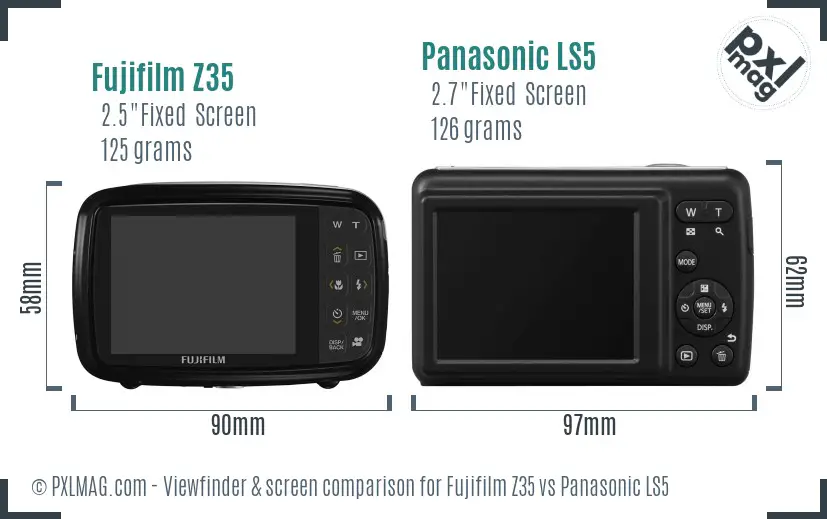 Fujifilm Z35 vs Panasonic LS5 Screen and Viewfinder comparison Fujifilm Z35 vs Panasonic LS5 Screen and Viewfinder comparison