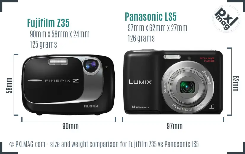 Fujifilm Z35 vs Panasonic LS5 size comparison Fujifilm Z35 vs Panasonic LS5 size comparison