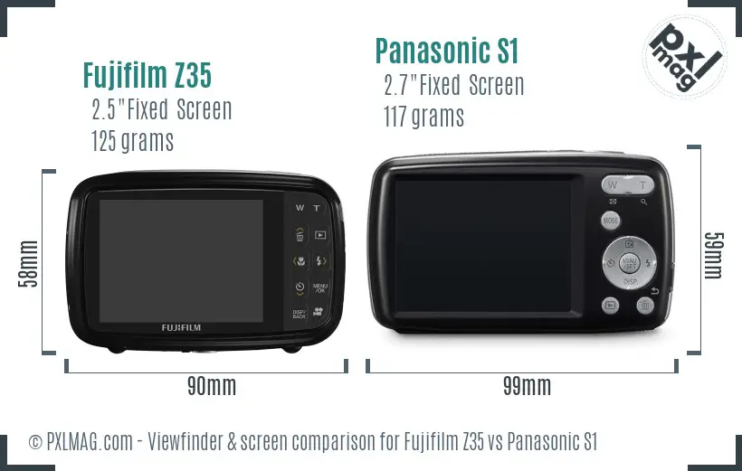 Fujifilm Z35 vs Panasonic S1 Screen and Viewfinder comparison