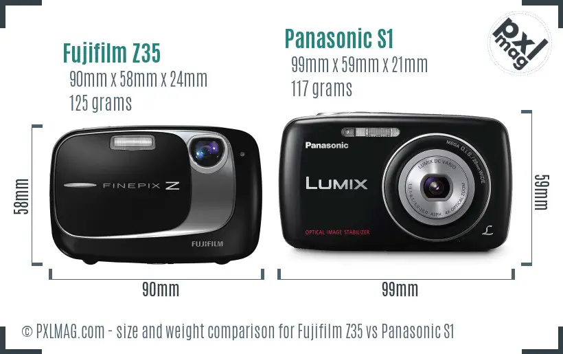 Fujifilm Z35 vs Panasonic S1 size comparison