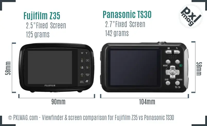 Fujifilm Z35 vs Panasonic TS30 Screen and Viewfinder comparison Fujifilm Z35 vs Panasonic TS30 Screen and Viewfinder comparison