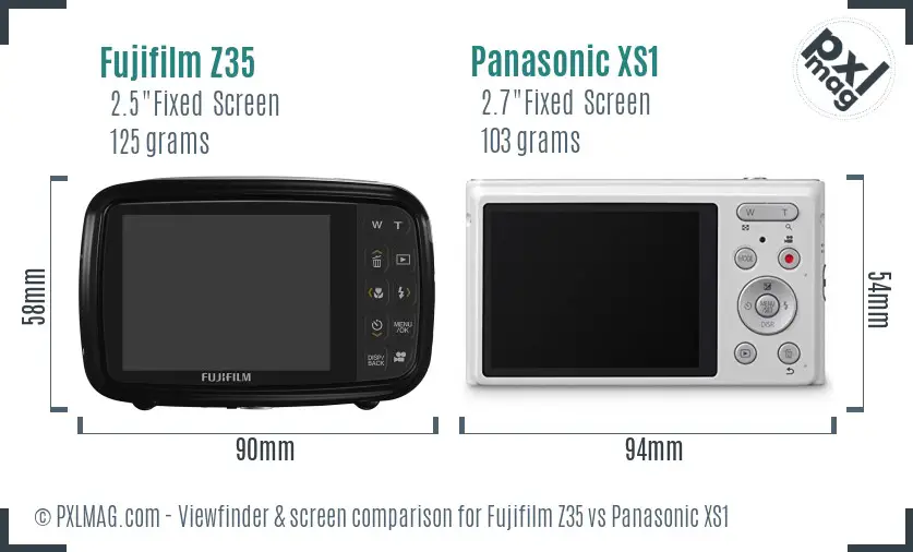 Fujifilm Z35 vs Panasonic XS1 Screen and Viewfinder comparison Fujifilm Z35 vs Panasonic XS1 Screen and Viewfinder comparison