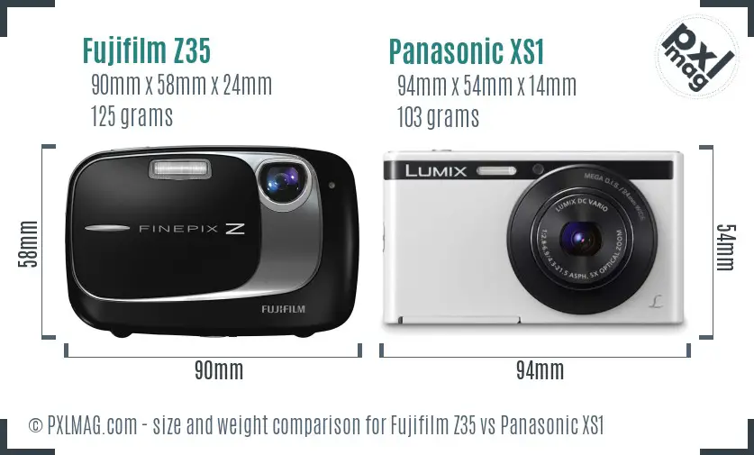Fujifilm Z35 vs Panasonic XS1 size comparison Fujifilm Z35 vs Panasonic XS1 size comparison
