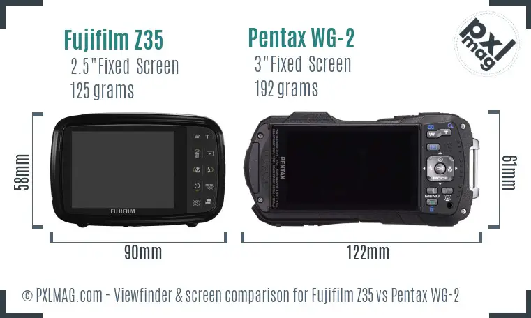 Fujifilm Z35 vs Pentax WG-2 Screen and Viewfinder comparison Fujifilm Z35 vs Pentax WG-2 Screen and Viewfinder comparison