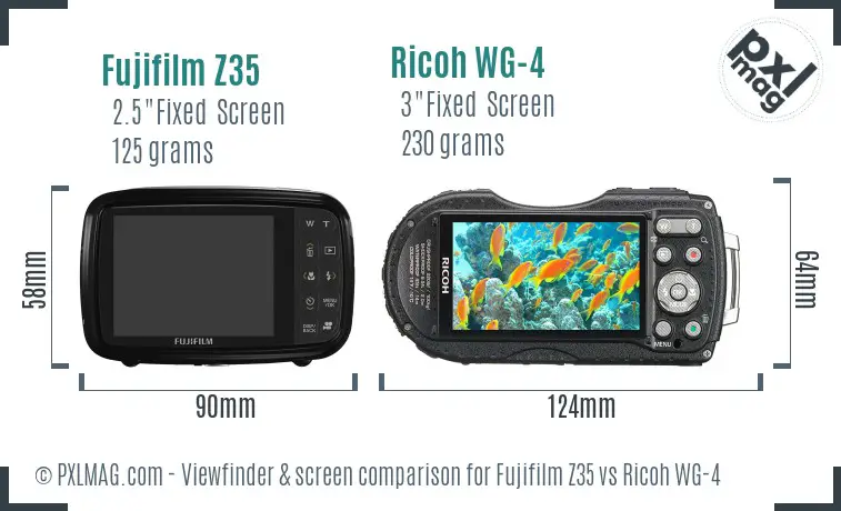 Fujifilm Z35 vs Ricoh WG-4 Screen and Viewfinder comparison Fujifilm Z35 vs Ricoh WG-4 Screen and Viewfinder comparison