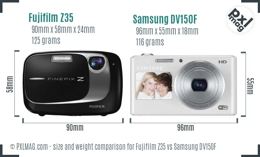Fujifilm Z35 vs Samsung DV150F size comparison Fujifilm Z35 vs Samsung DV150F size comparison