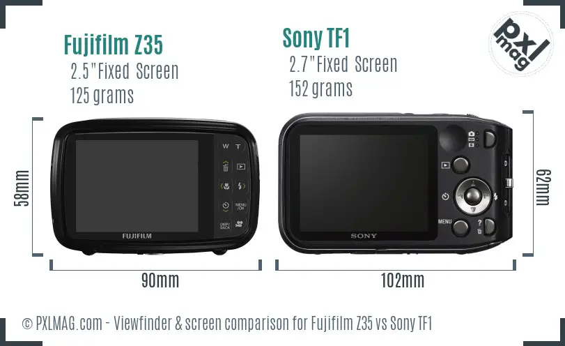 Fujifilm Z35 vs Sony TF1 Screen and Viewfinder comparison