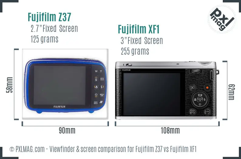 Fujifilm Z37 vs Fujifilm XF1 Screen and Viewfinder comparison Fujifilm Z37 vs Fujifilm XF1 Screen and Viewfinder comparison