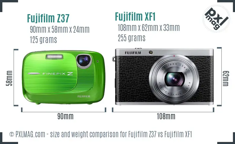 Fujifilm Z37 vs Fujifilm XF1 size comparison Fujifilm Z37 vs Fujifilm XF1 size comparison
