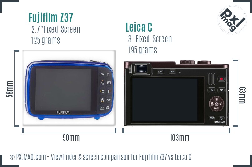 Fujifilm Z37 vs Leica C Screen and Viewfinder comparison