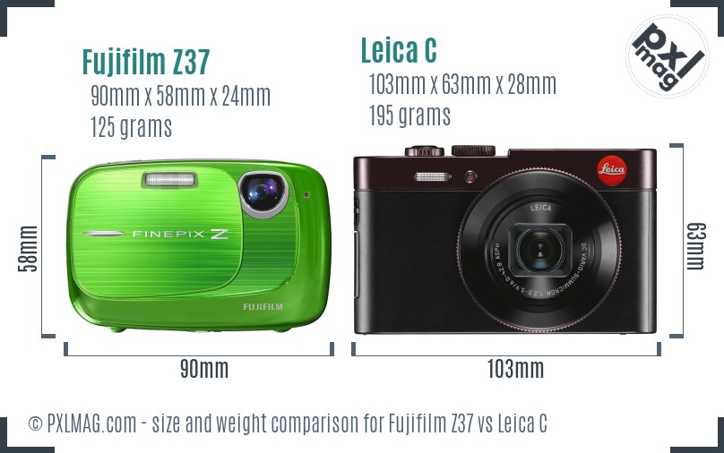 Fujifilm Z37 vs Leica C size comparison