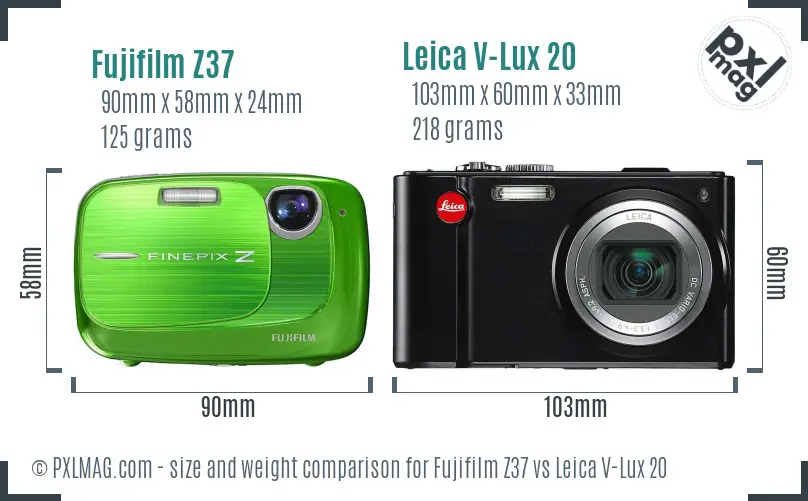 Fujifilm Z37 vs Leica V-Lux 20 size comparison Fujifilm Z37 vs Leica V-Lux 20 size comparison