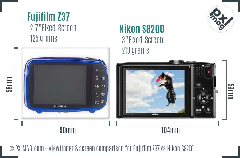 Fujifilm Z37 vs Nikon S8200 Screen and Viewfinder comparison Fujifilm Z37 vs Nikon S8200 Screen and Viewfinder comparison