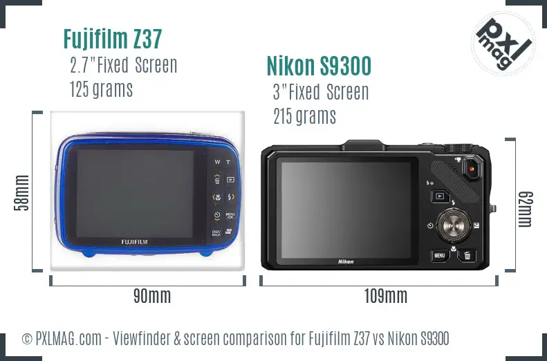Fujifilm Z37 vs Nikon S9300 Screen and Viewfinder comparison Fujifilm Z37 vs Nikon S9300 Screen and Viewfinder comparison