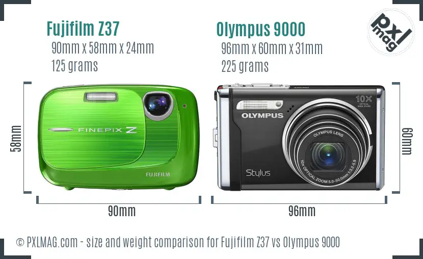 Fujifilm Z37 vs Olympus 9000 size comparison Fujifilm Z37 vs Olympus 9000 size comparison