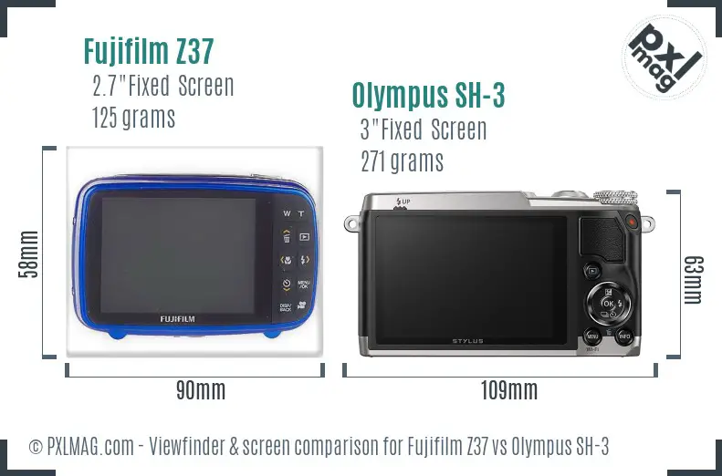 Fujifilm Z37 vs Olympus SH-3 Screen and Viewfinder comparison Fujifilm Z37 vs Olympus SH-3 Screen and Viewfinder comparison