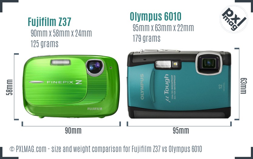 Fujifilm Z37 vs Olympus 6010 size comparison