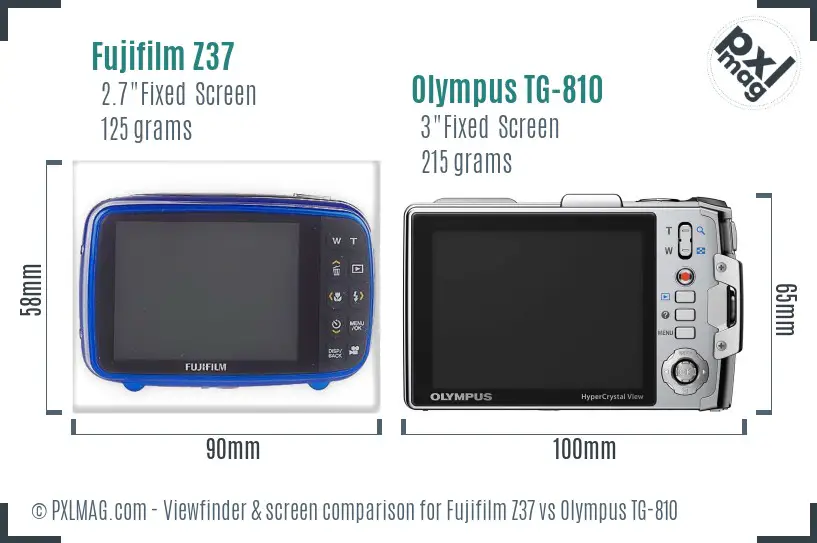 Fujifilm Z37 vs Olympus TG-810 Screen and Viewfinder comparison Fujifilm Z37 vs Olympus TG-810 Screen and Viewfinder comparison