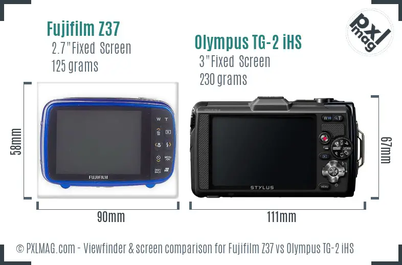 Fujifilm Z37 vs Olympus TG-2 iHS Screen and Viewfinder comparison Fujifilm Z37 vs Olympus TG-2 iHS Screen and Viewfinder comparison