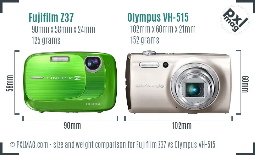 Fujifilm Z37 vs Olympus VH-515 size comparison