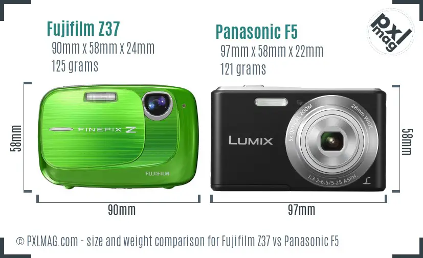 Fujifilm Z37 vs Panasonic F5 size comparison