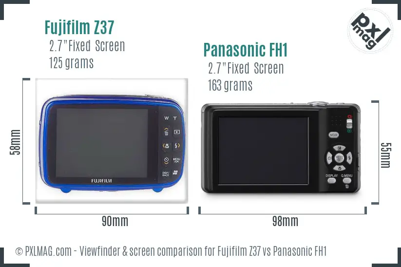 Fujifilm Z37 vs Panasonic FH1 Screen and Viewfinder comparison