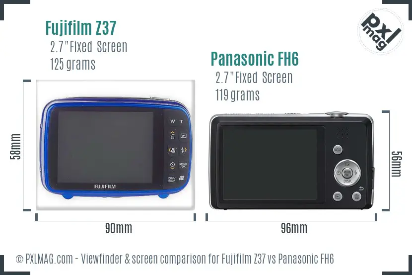 Fujifilm Z37 vs Panasonic FH6 Screen and Viewfinder comparison