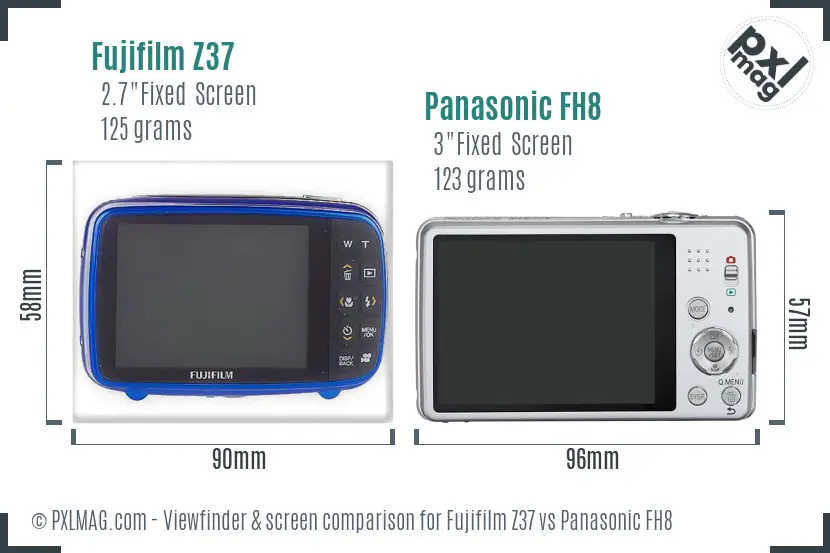 Fujifilm Z37 vs Panasonic FH8 Screen and Viewfinder comparison Fujifilm Z37 vs Panasonic FH8 Screen and Viewfinder comparison