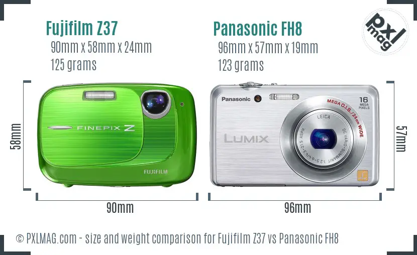 Fujifilm Z37 vs Panasonic FH8 size comparison Fujifilm Z37 vs Panasonic FH8 size comparison