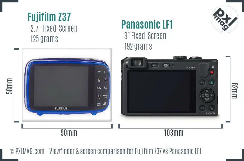 Fujifilm Z37 vs Panasonic LF1 Screen and Viewfinder comparison
