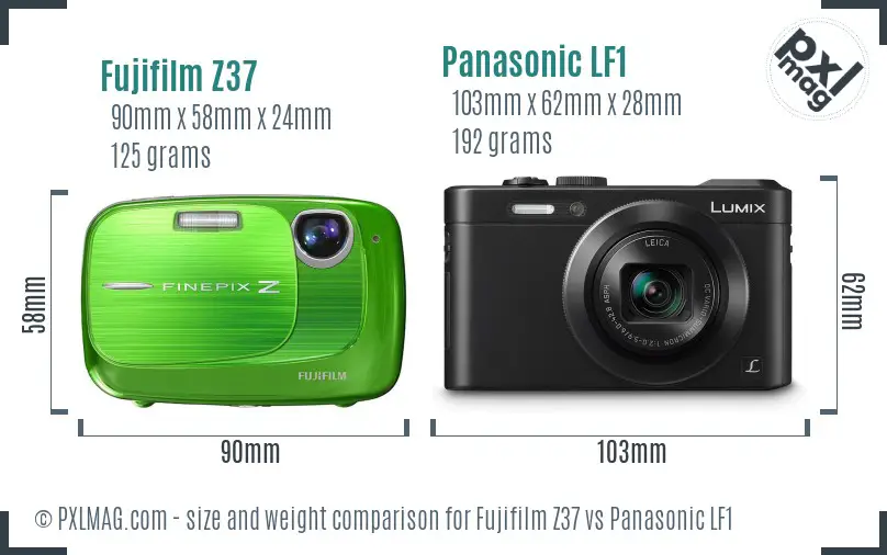 Fujifilm Z37 vs Panasonic LF1 size comparison