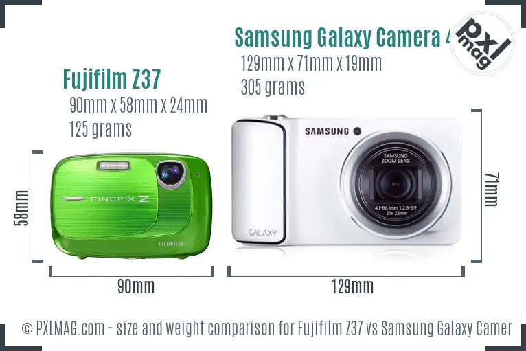 Fujifilm Z37 vs Samsung Galaxy Camera 4G size comparison Fujifilm Z37 vs Samsung Galaxy Camera 4G size comparison